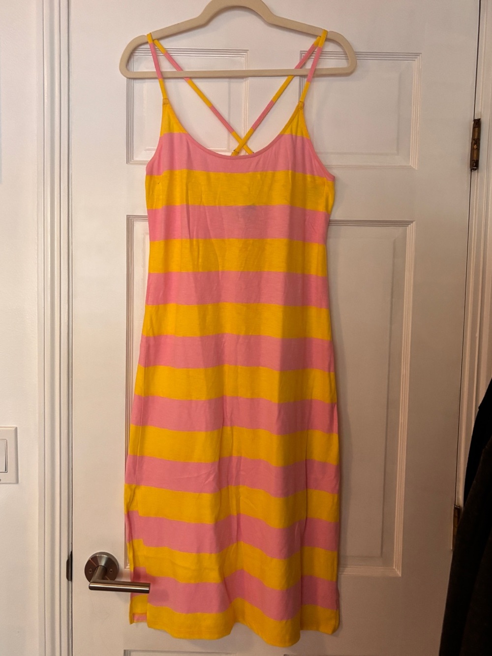 NWOT J. Crew Pink & Yellow Striped Dress